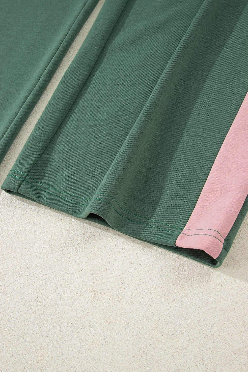 Chestnut 2pcs Color Block Pullover Loose Pant Set
