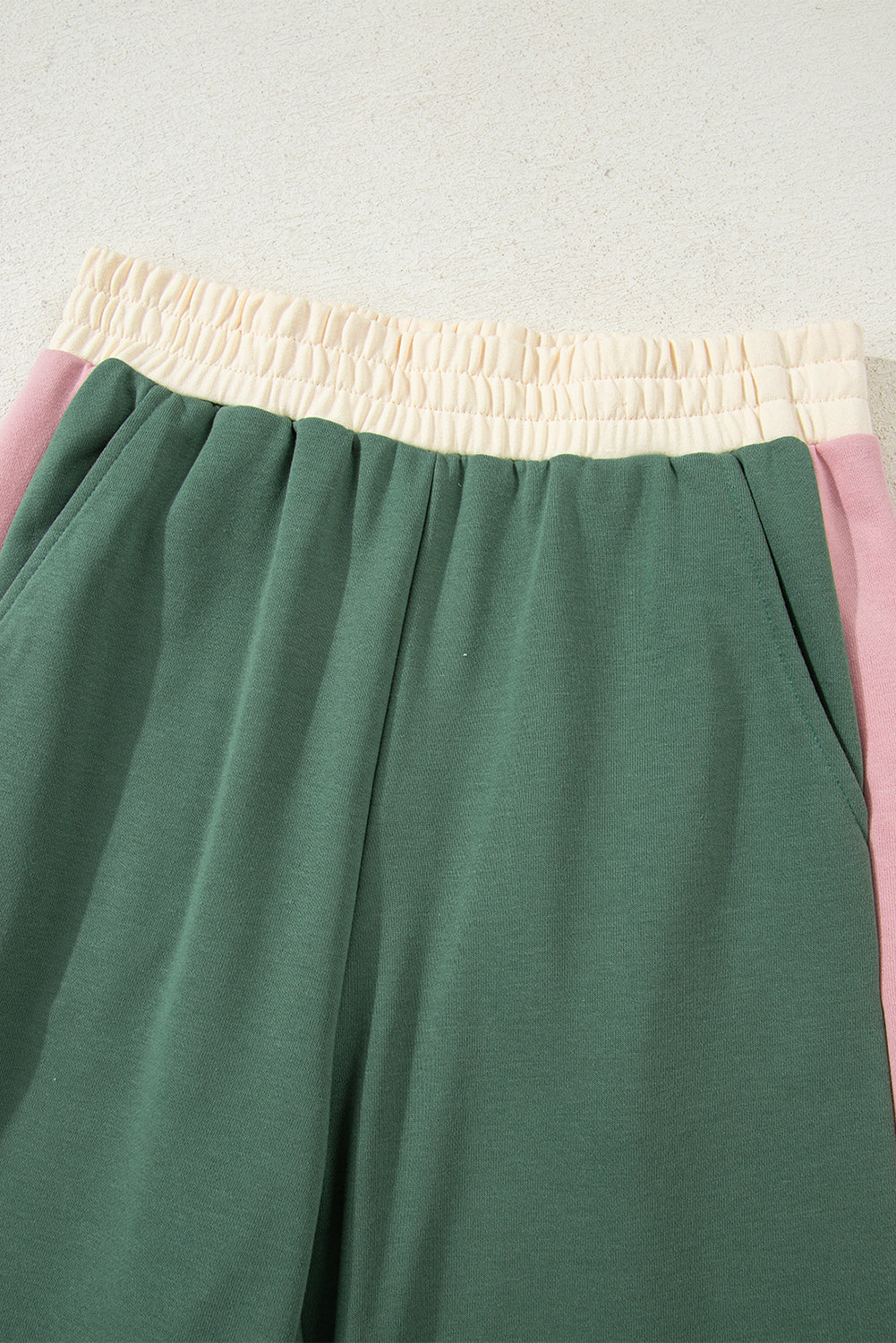 Chestnut 2pcs Color Block Pullover Loose Pant Set