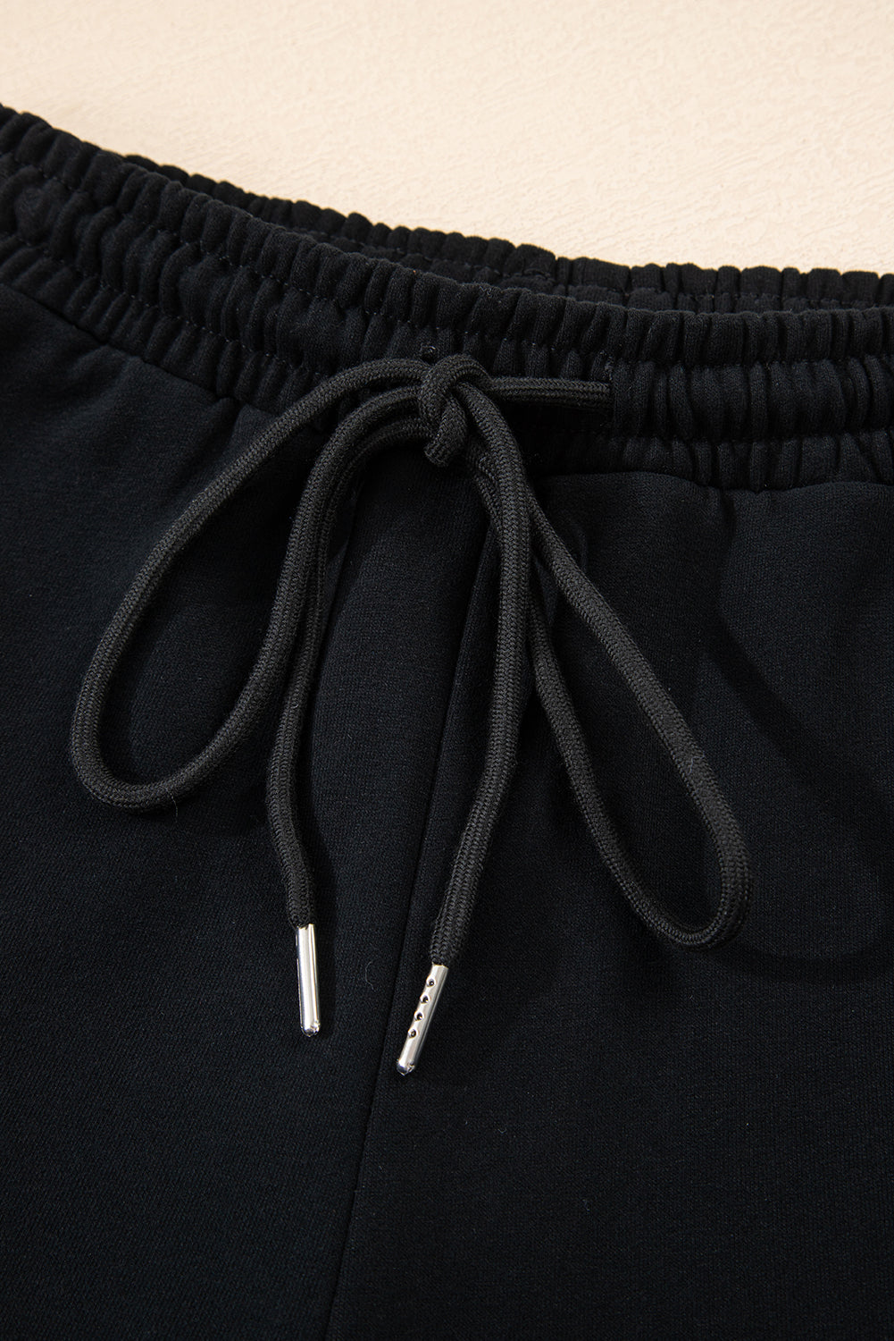 Light Blue Button Drawstring Hooded Pullover and Casual Short Set