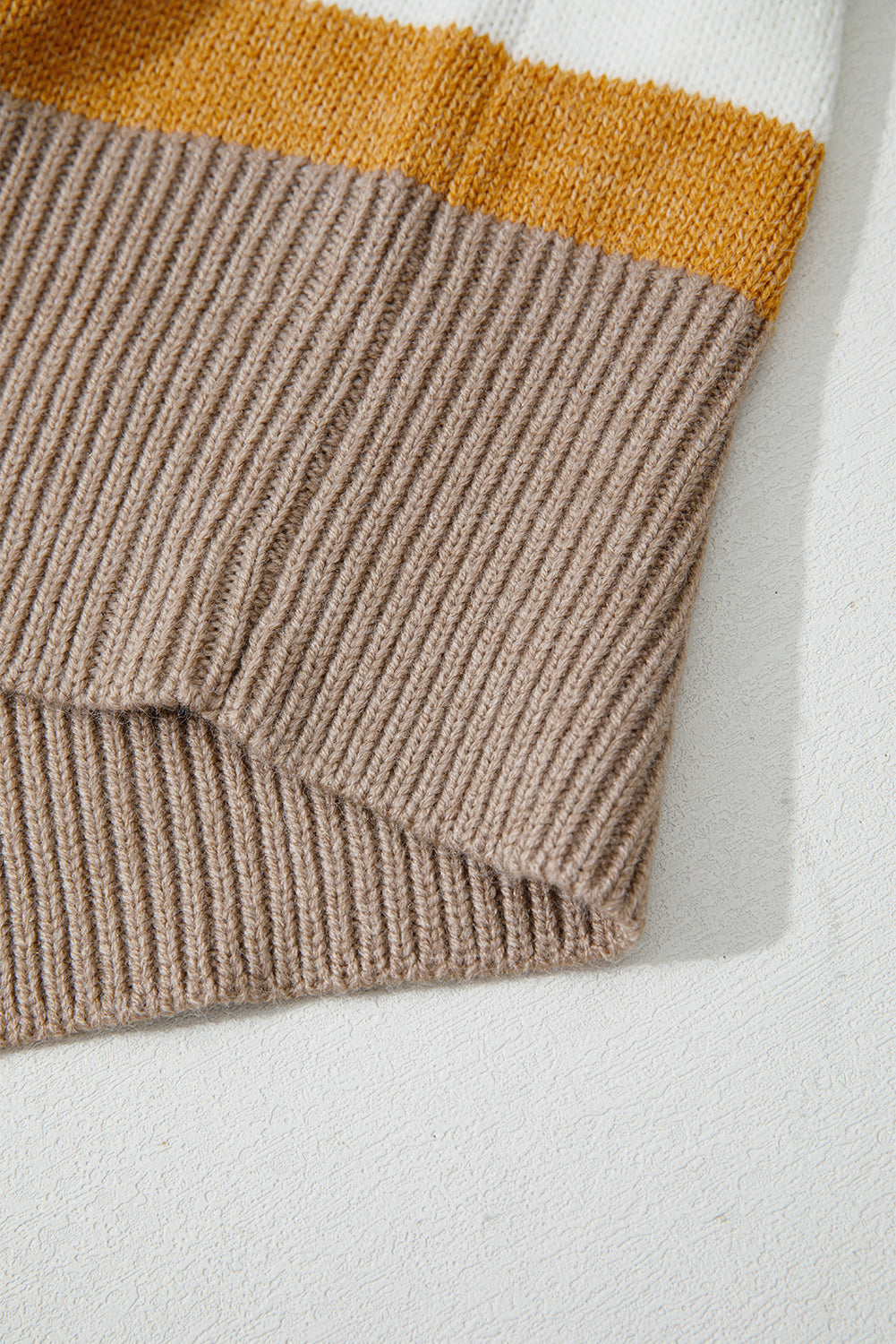 Multicolour Striped Colorblock Drop Shoulder Plus Size Sweater