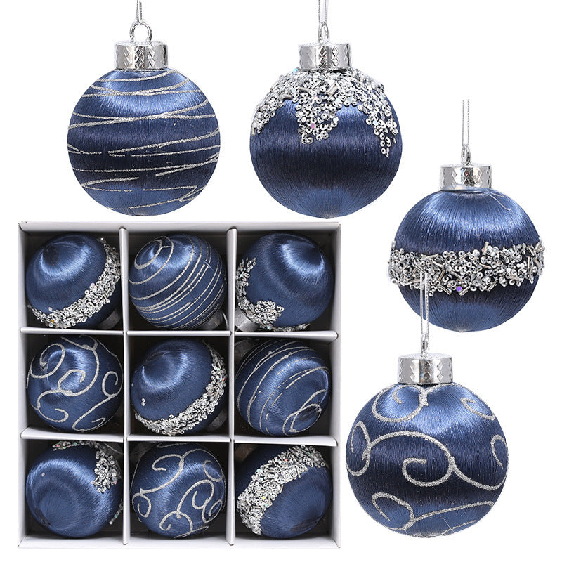 Christmas Decorations Foam Painted Silk Ball Christmas Tree Pendant