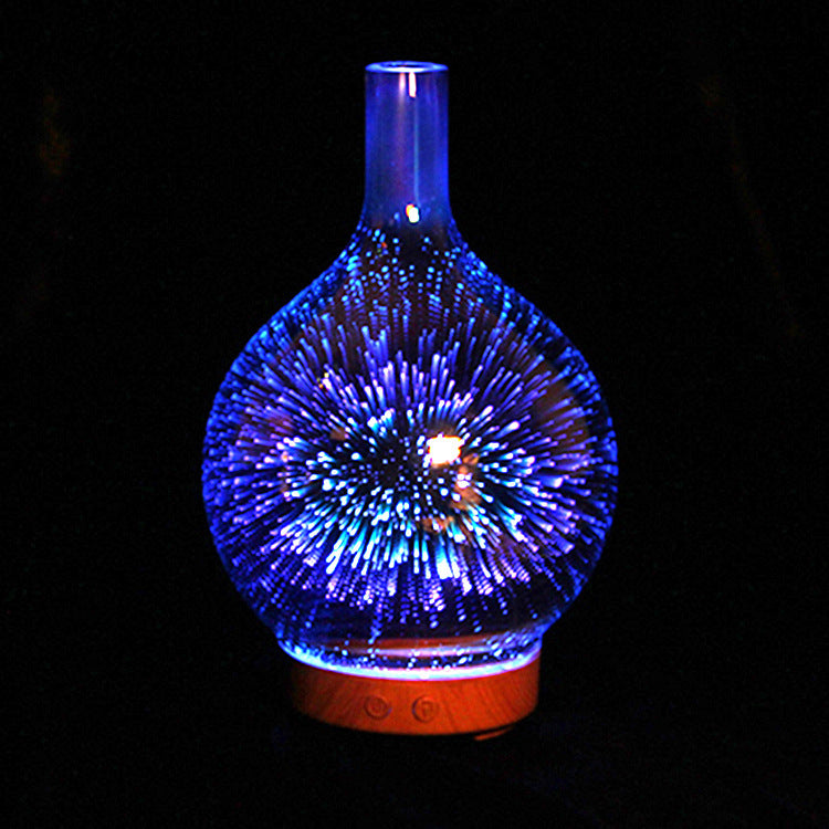 3D Glass Aroma Diffuser Colorful Lamp Humidifier Night Light