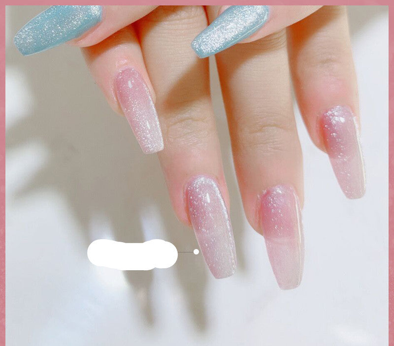 Milk Tea Crystal Stone Cat Eye Nail Polish