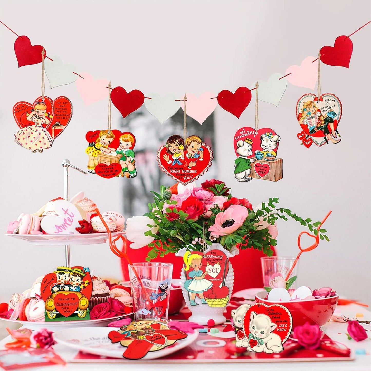 Retro Valentine's Day Decorations Wooden Hanging Decoration