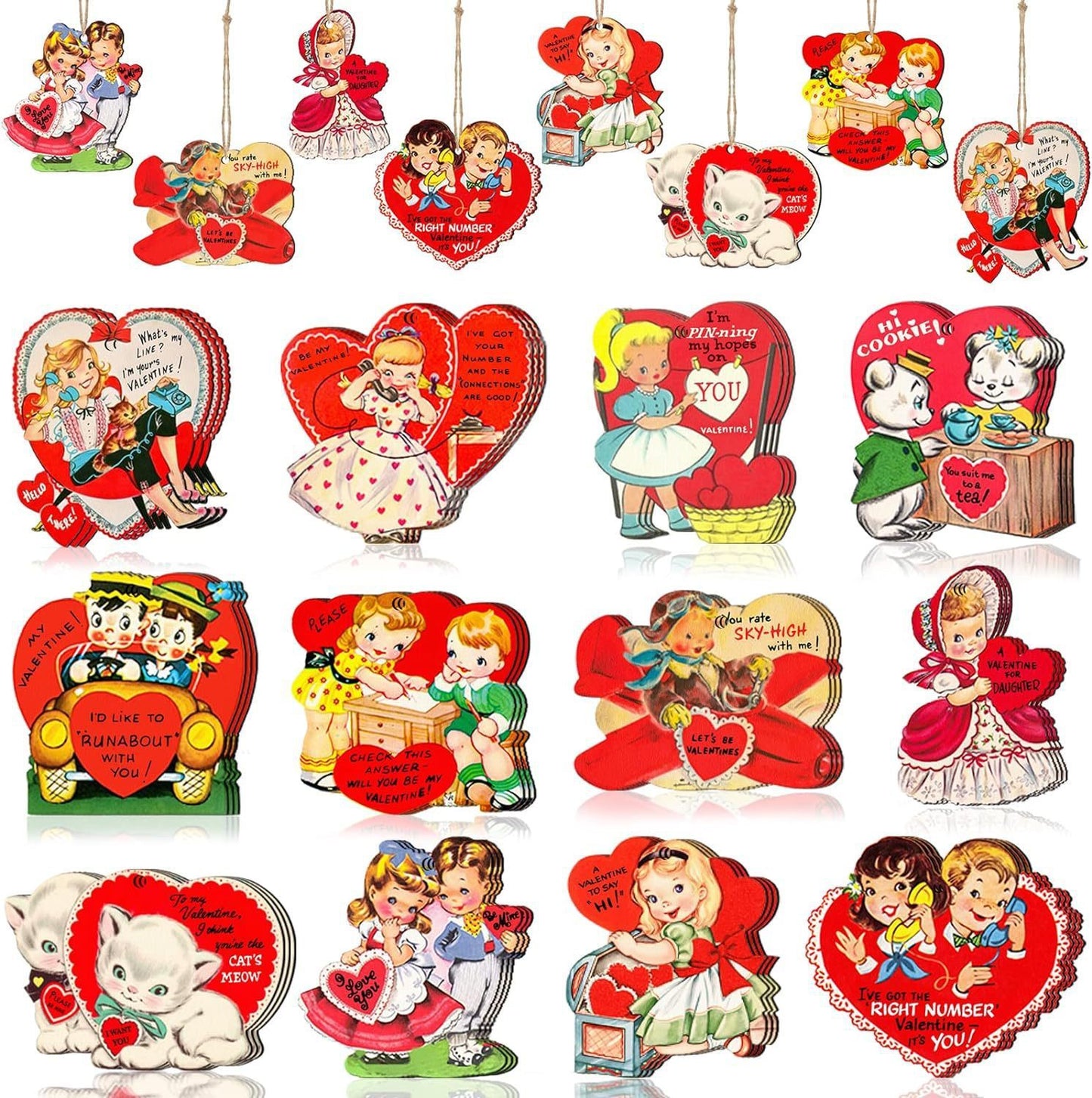 Retro Valentine's Day Decorations Wooden Hanging Decoration