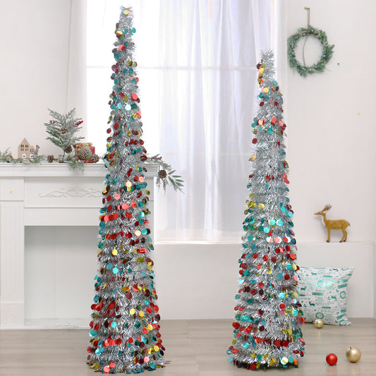 Christmas Colorful Retractable Folding Christmas Tree Decorative Ornaments