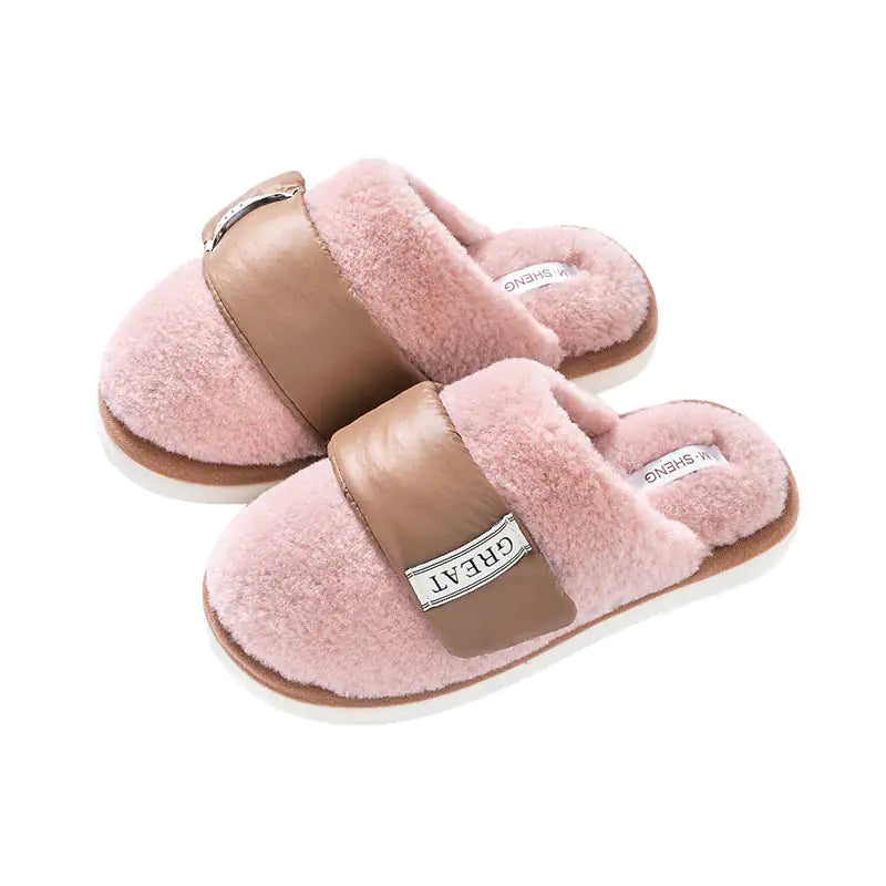 Autumn And Winter Indoor Home Slipper Plus Velvet Warm Couple Bed Cotton Shoes