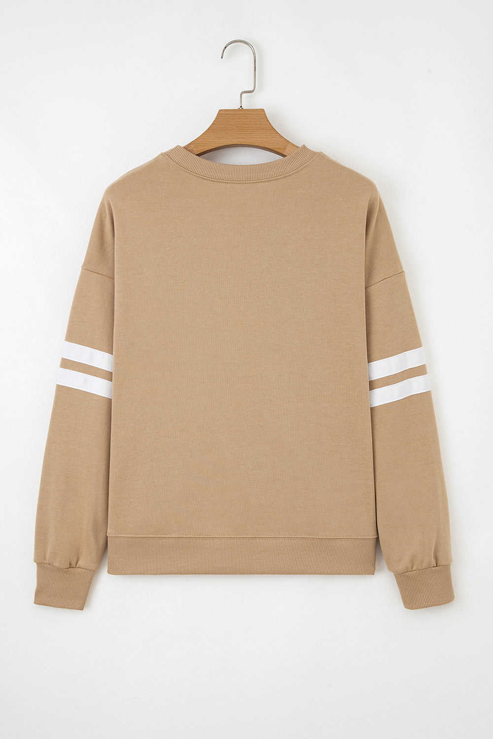 Sky Blue Varsity Striped Detail Drop Shoulder Oversized Sweatshirt