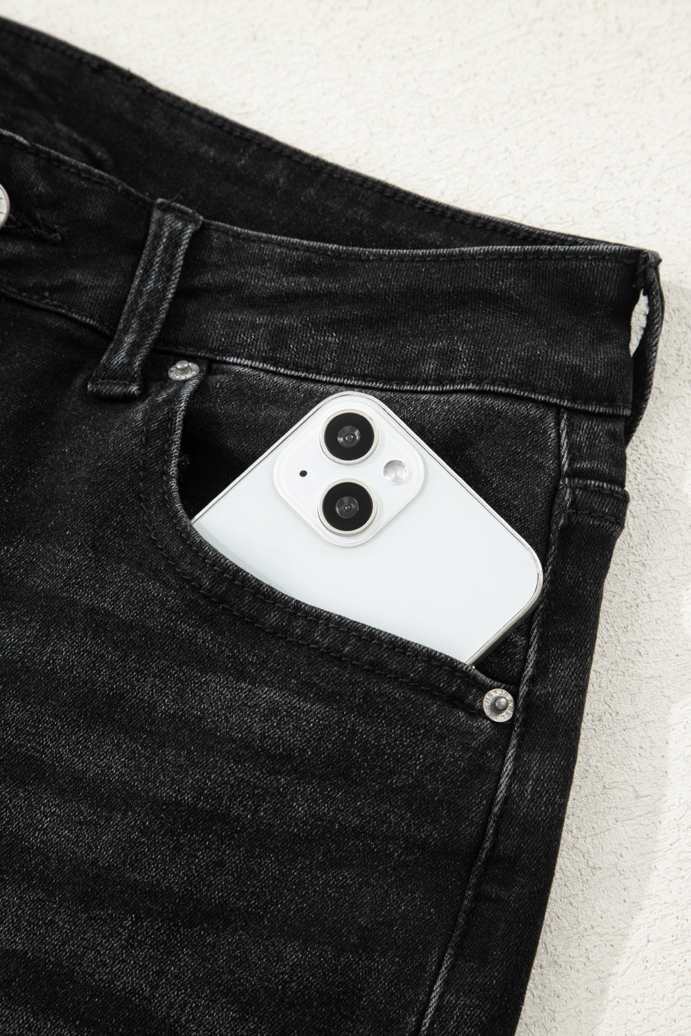 Real Teal Raw Hem Straight Leg Loose High Waist Jeans