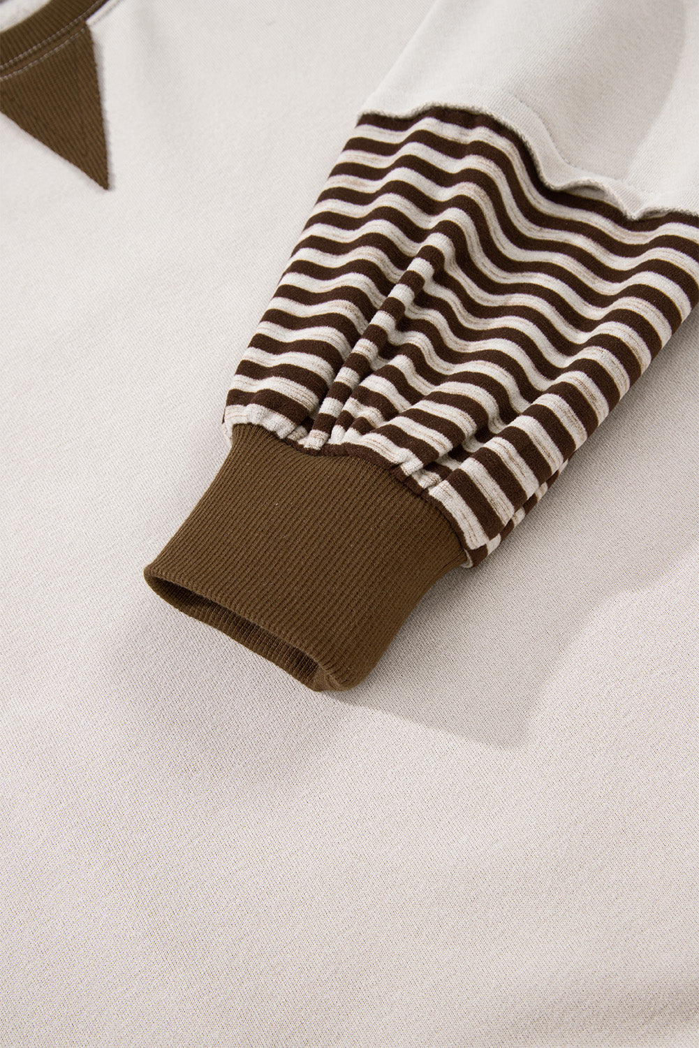 Delicacy Striped Colorblock Patchwork Drop Shoulder Sweatshirt