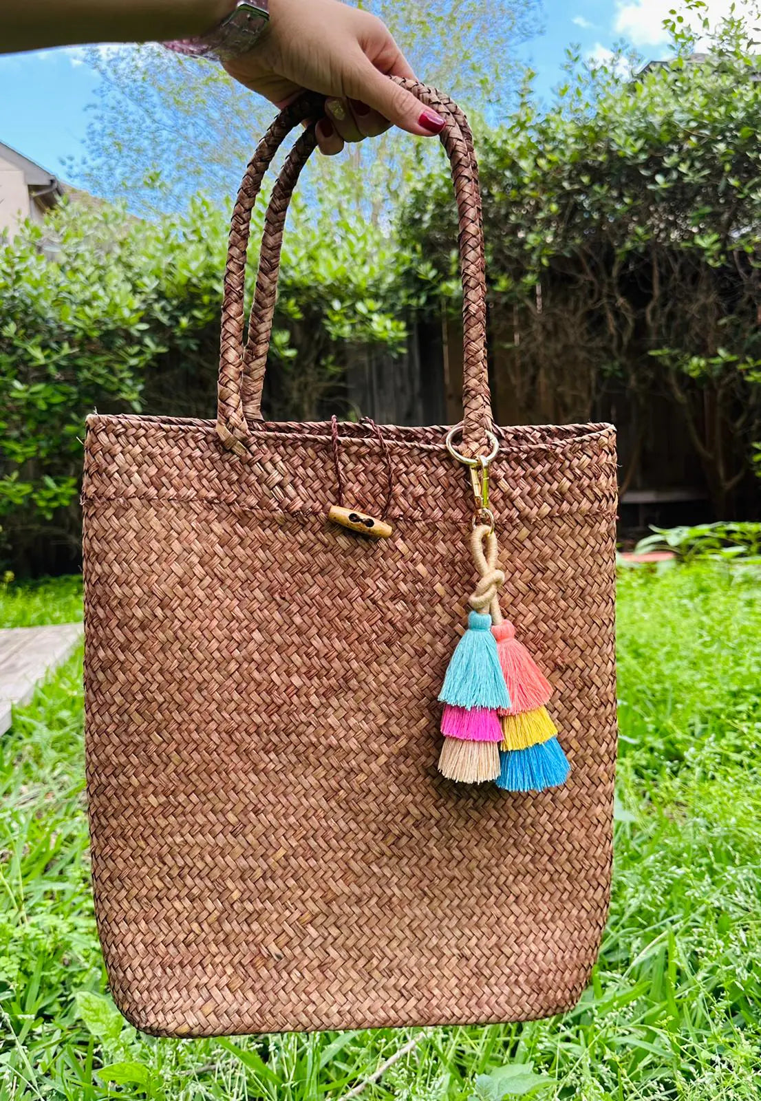 Spring Straw Shopping Bag