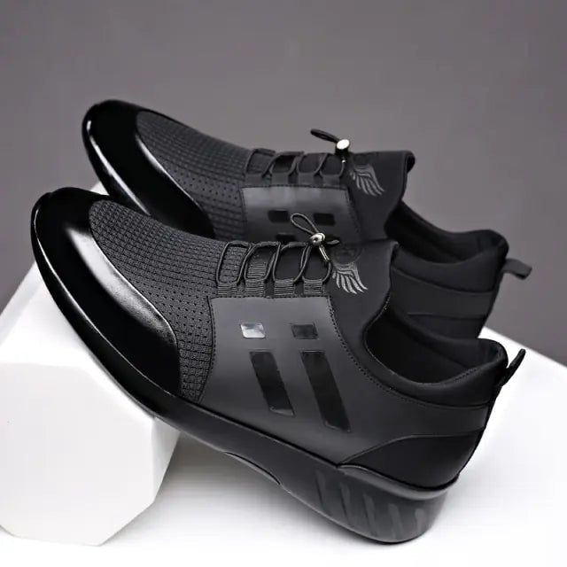 Men Shoes Quality Lycra+ Cow Leather Shoes Brand