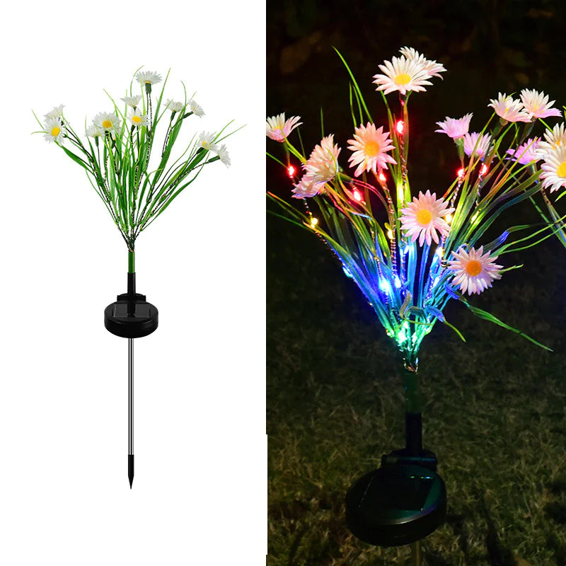 Solar Garden Lights LED Flower Stake Lamp Outdoor Yard Waterproof Patio Decor