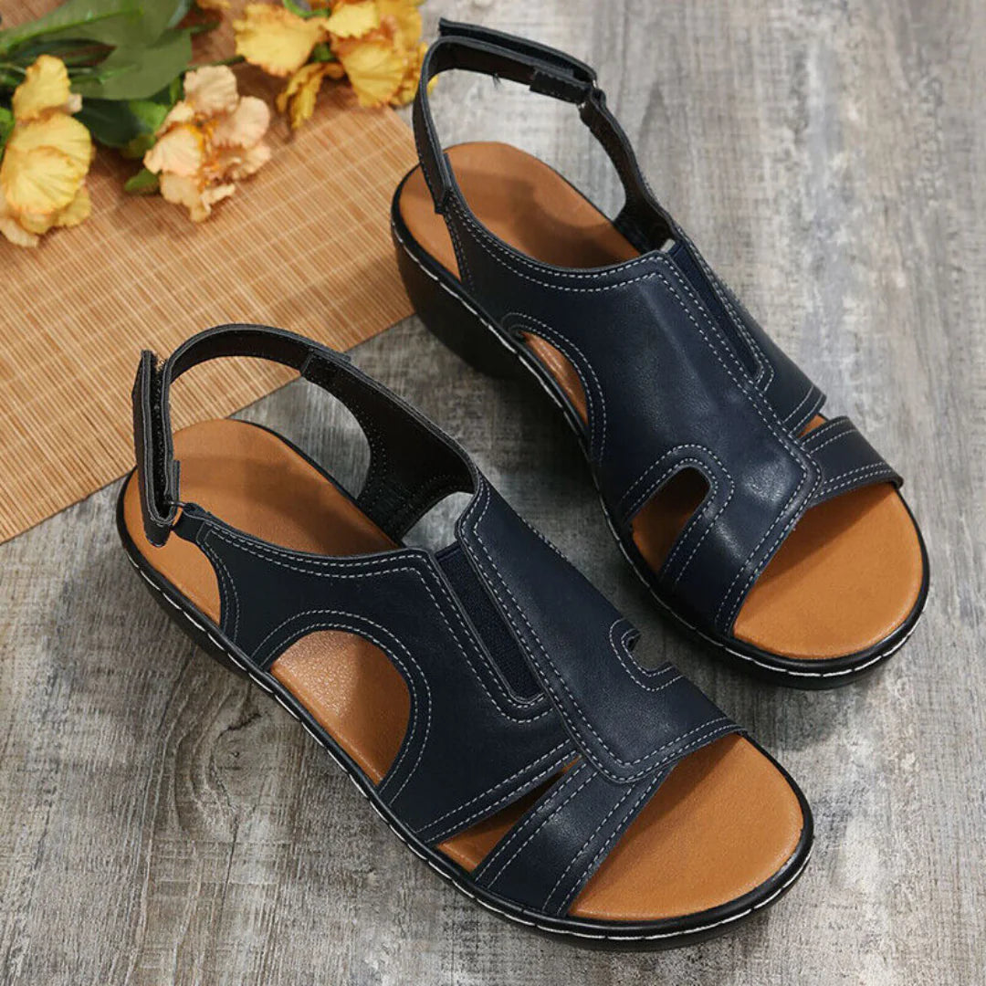 Orthopedic Leather Wedge Sandals