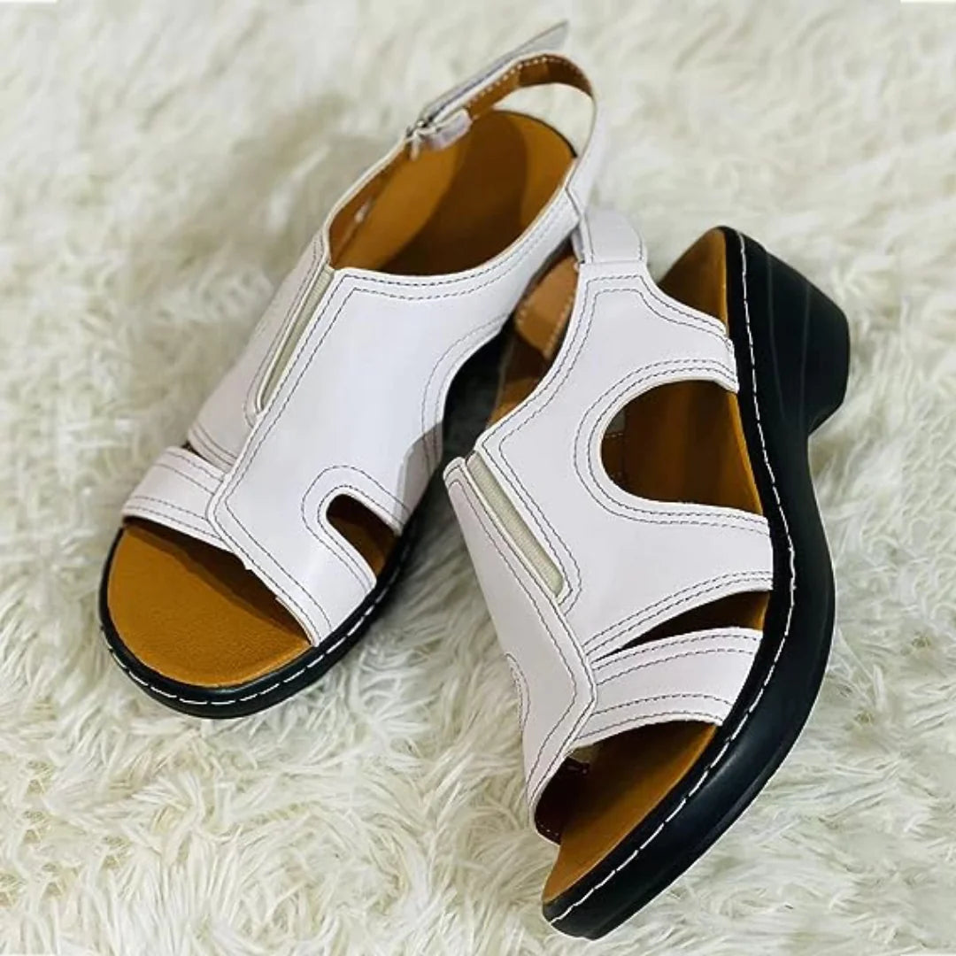 Orthopedic Leather Wedge Sandals