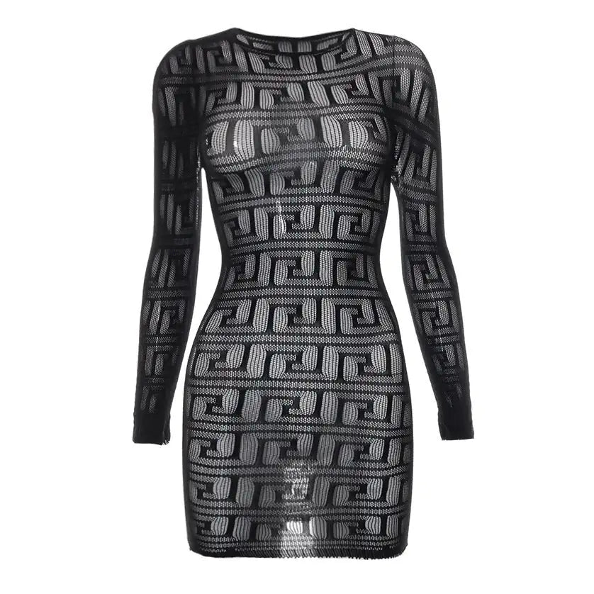 Teyanna Mesh Cutout Bodycon Mini Dress