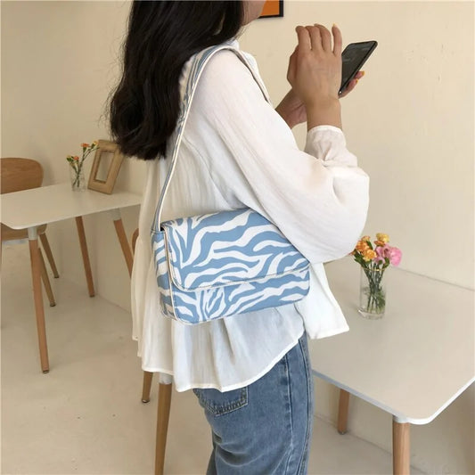 Zebra Pattern Shoulder Bag