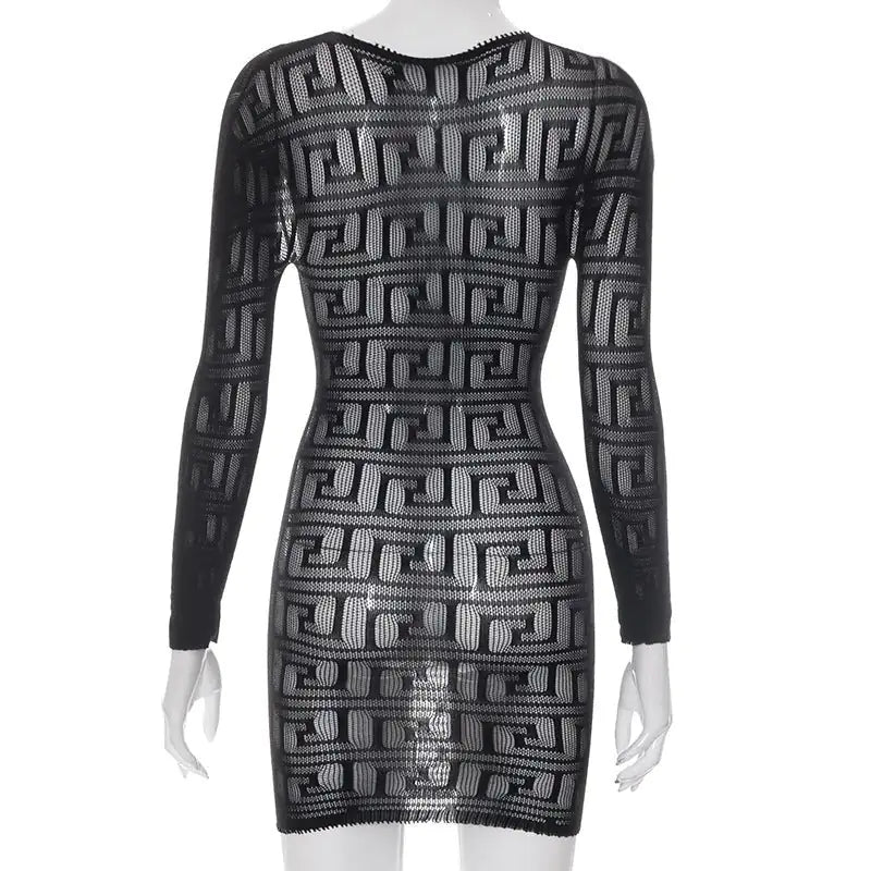 Teyanna Mesh Cutout Bodycon Mini Dress