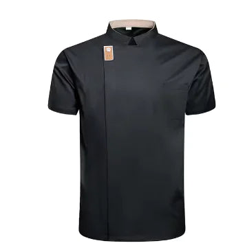 Black Chef Jacket Short Sleeve Kitchen Uniform