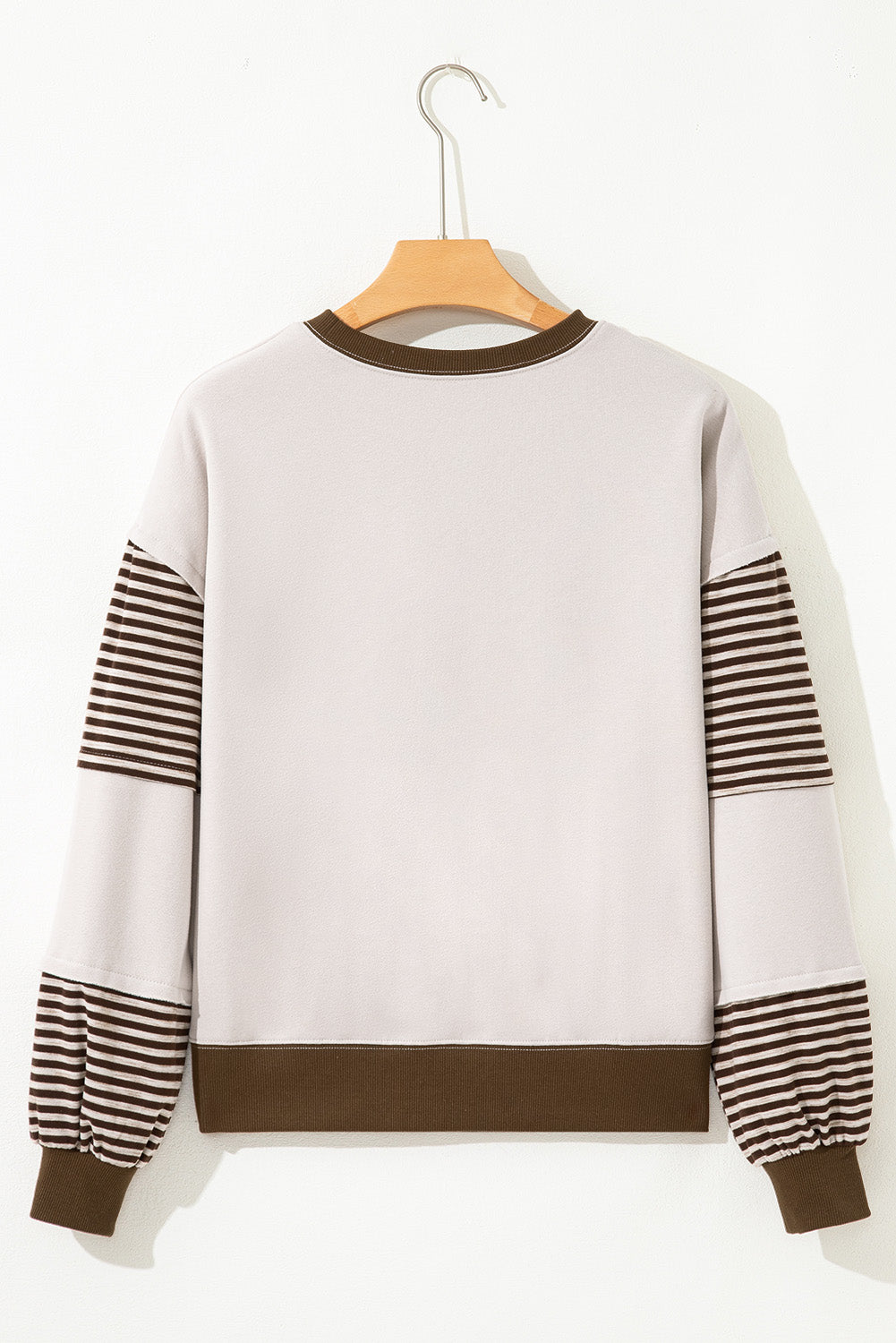 Delicacy Striped Colorblock Patchwork Drop Shoulder Sweatshirt
