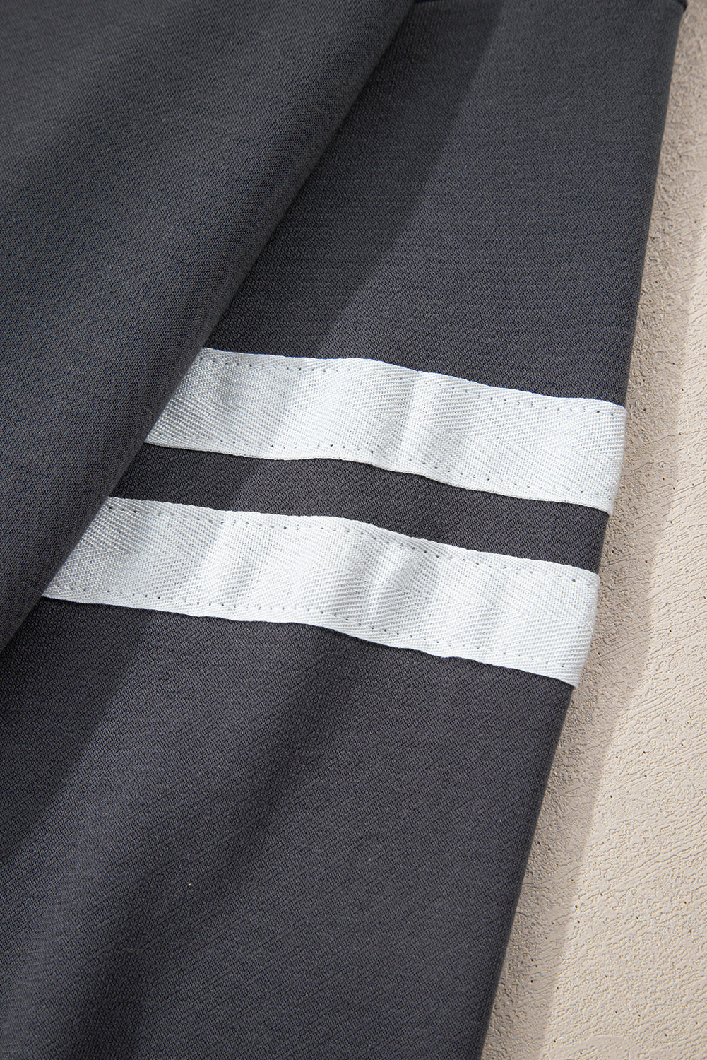 Sky Blue Varsity Striped Detail Drop Shoulder Oversized Sweatshirt