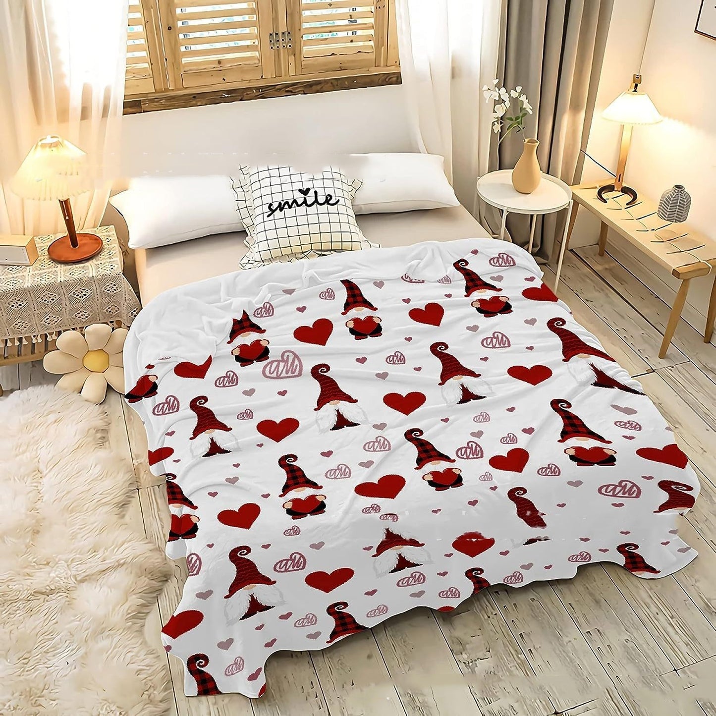 Lightweight Plush Comfortable Soft Valentine's Day Dwarf Blanket