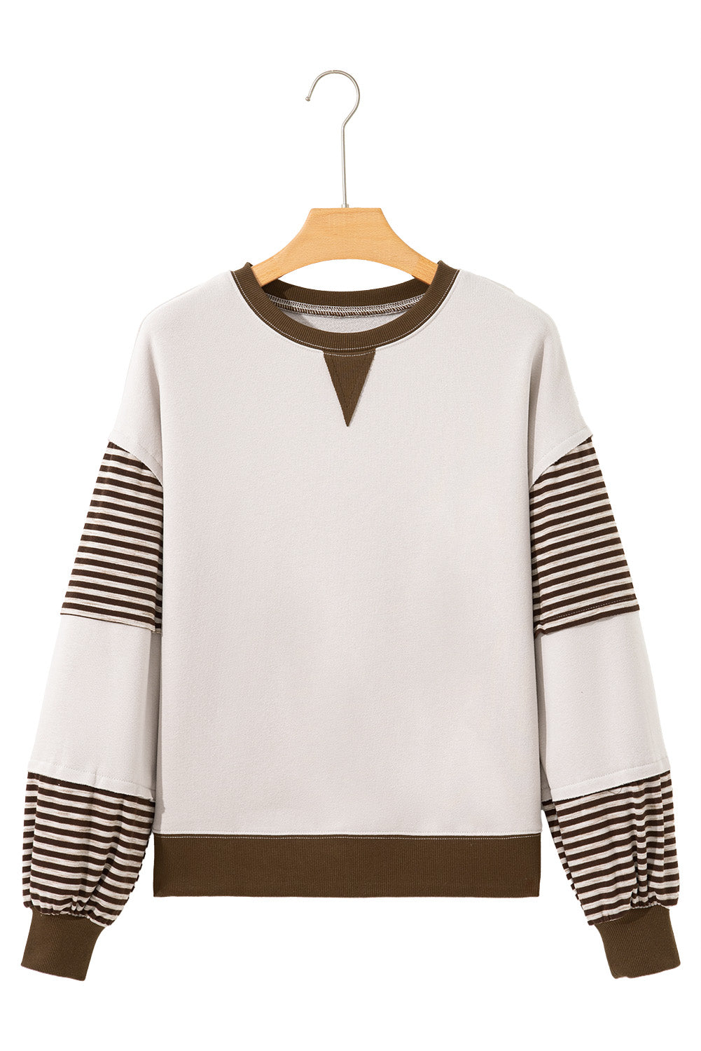 Delicacy Striped Colorblock Patchwork Drop Shoulder Sweatshirt