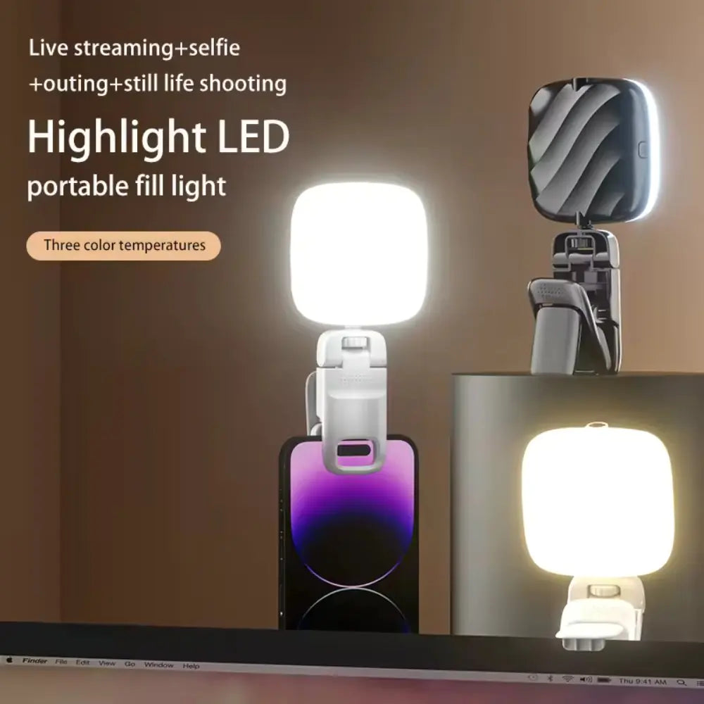 LED Clip-on Phone Light with Adjustable Stand