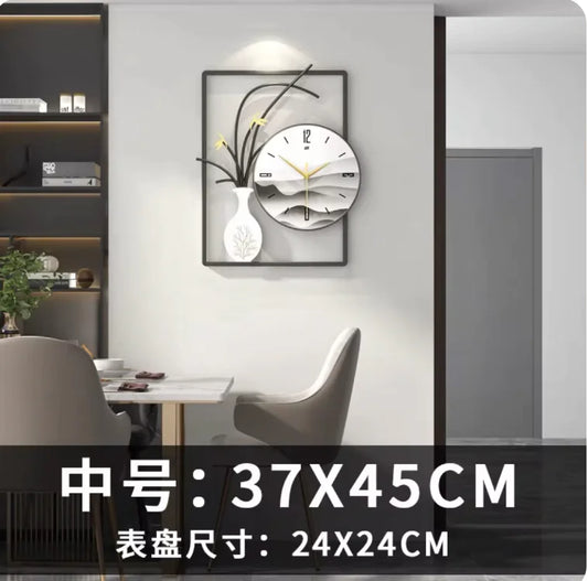 Modern Chinese Style Wall Clock - Luxury, Simple, and Creative for Living Room