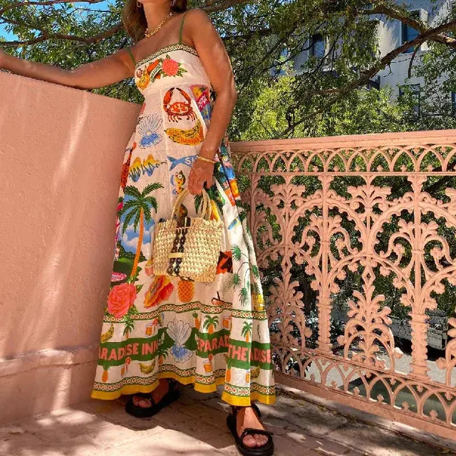 Trendy Boho Maxi Dress Summer Chic