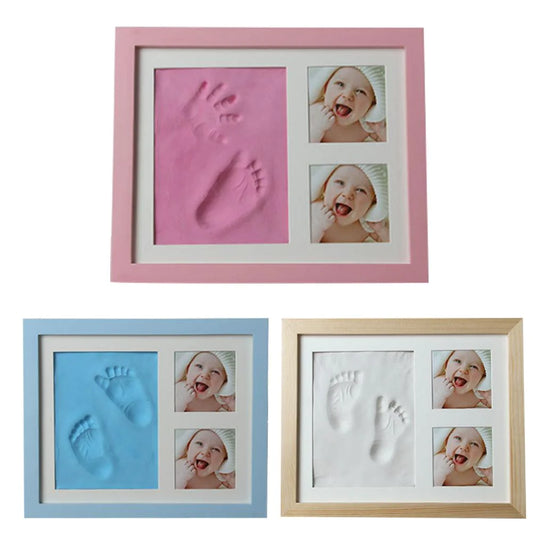 Cherished Moments: Baby Hand & Footprint Kit with Solid Wooden Frame - A Timeless Growth Memory Gift!