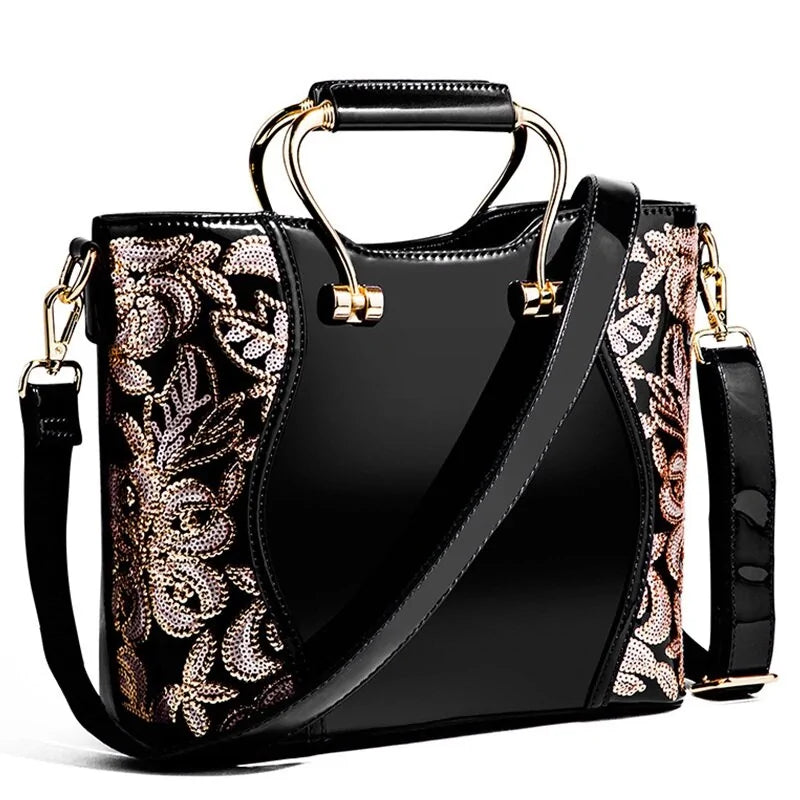 Luxury Floral Leather Bag