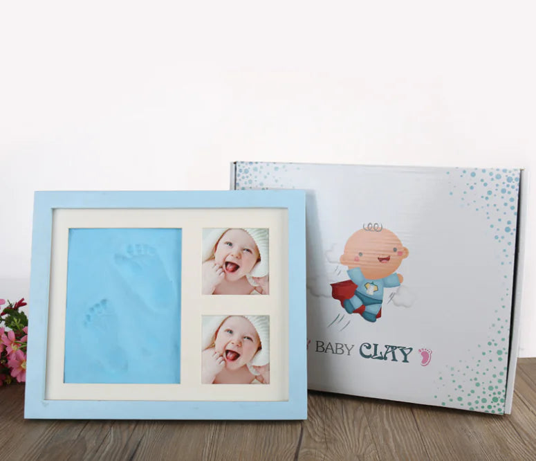 Cherished Moments: Baby Hand & Footprint Kit with Solid Wooden Frame - A Timeless Growth Memory Gift!