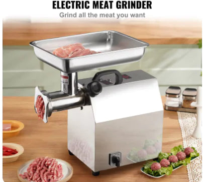 Electric Meat Grinder Food Processors Sausage Maker Filler Mincer Stuffer Stainless Steel with 2 Blades for Home Kitchen