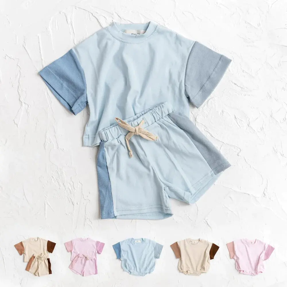 Toddler Girls And Boys Cotton Short Sleeve Set