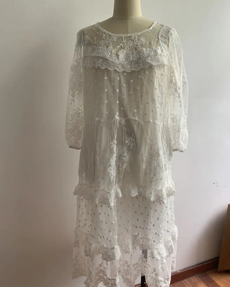 Casual Lace Knee-Length Dress